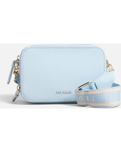 Ted Baker Stunnie Pebble-grained Faux Leather Mini Camera Bag - Blue