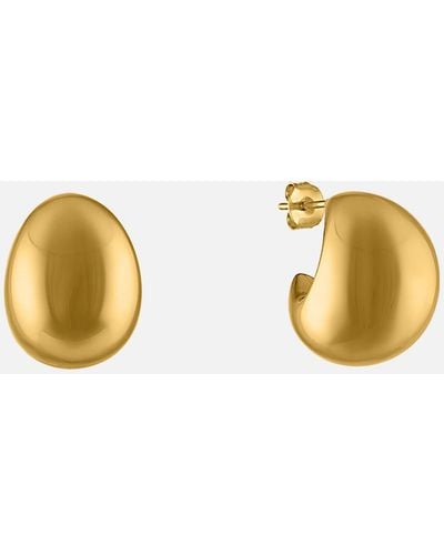 OMA THE LABEL Ewa 18 Karat Gold Plated Hoop Earrings - Metallic