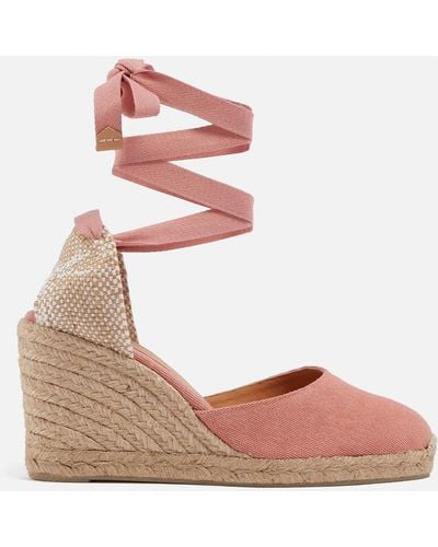 Damen-Sandalen mit Keilabsatz – Pink | Lyst DE