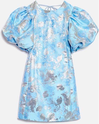 Sister Jane Citrus Bloom Floral-Jacquard Dress - Blau