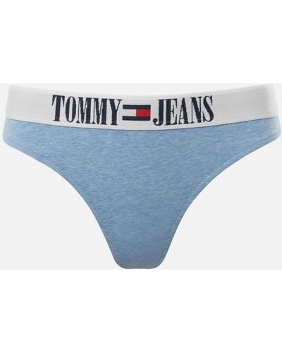 Tommy Hilfiger Stretch-cotton Thong - Blue