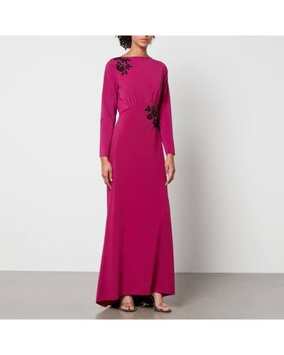Hope & Ivy Eli Crepe De Chine Maxi Dress - Purple