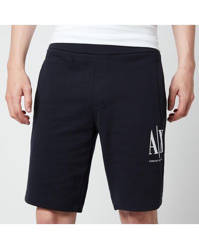 Armani Exchange Ax Logo Sweat Shorts - Blue