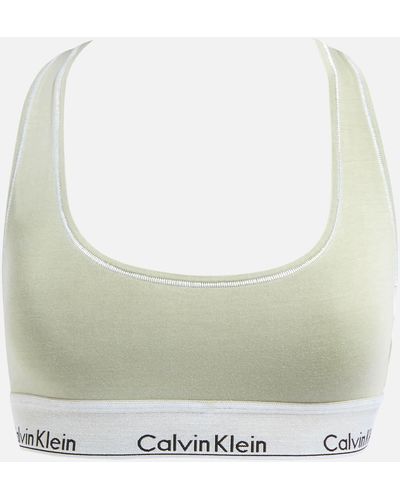 Calvin Klein Underwear Cotton-blend Unlined Bralette - Grey