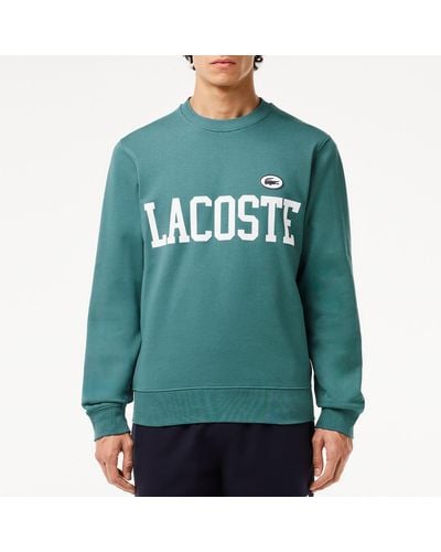 Lacoste Varsity Logo-print Cotton-jersey Sweatshirt - Green
