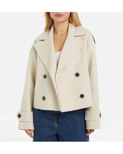 Tommy Hilfiger Wool-blend Colorblock Peacoat - Natural