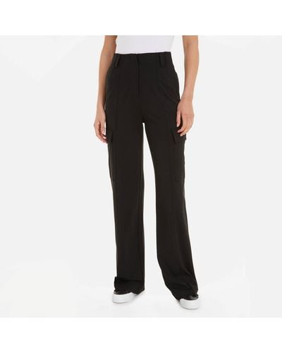 Calvin Klein Milano Wide Leg Jersey Cargo Pants - Black