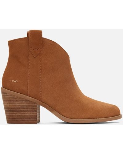 TOMS Constance Suede Western Boots - Brown