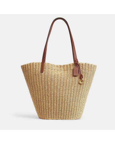 Coach- Mollie Tote 25 In Straw (Gold/Chalk Multi) – Amreki