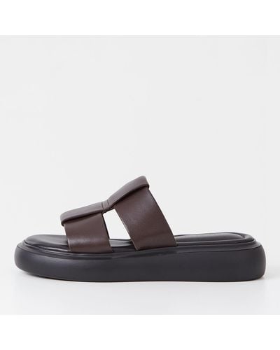 Vagabond Shoemakers Blenda Leather Flatform Mules - Brown
