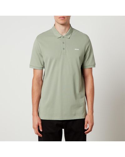 HUGO Donos Cotton-Pique Polo Shirt - Grün
