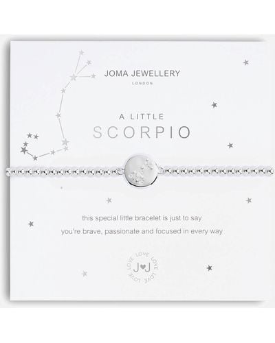 Joma Jewellery A Little Scorpio Silver Bracelet Stretch - White