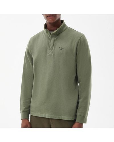 Barbour Kiphill Cotton Half-zip Jacket - Green