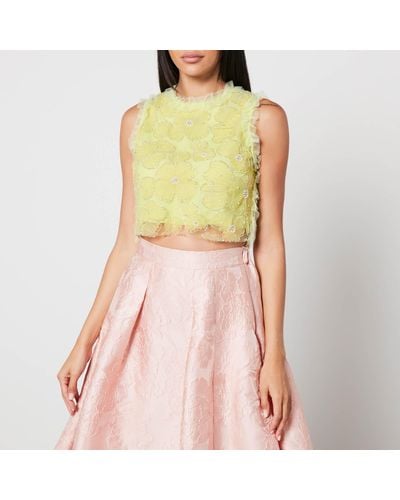 Sister Jane Dream Harmony Embellished Tulle Top - Green