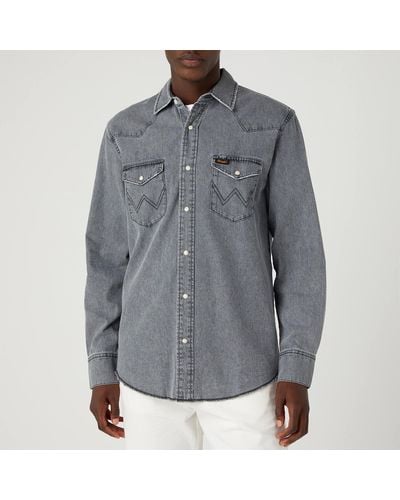 Wrangler Heritage Long-sleeved Denim Shirt - Grey