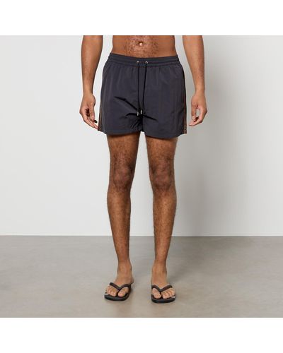 Paul Smith Stripe Recycled Shell Swimming Shorts - Blau