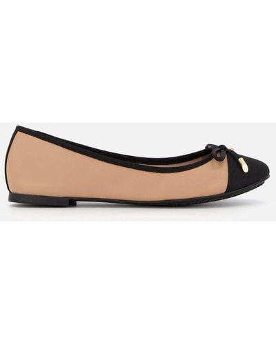 Dune Hartlyn Leather Ballet Flats - Brown