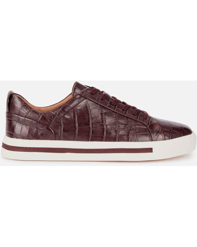 Clarks Un Maui Lace Leather Low Top Trainers - Brown