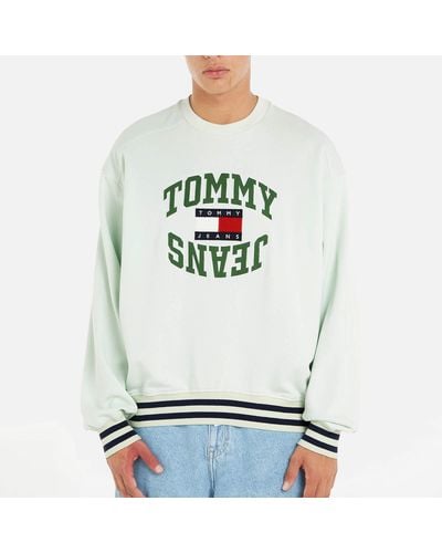 Tommy Hilfiger Boxy Arched Logo Crew Sweatshirt - Gray