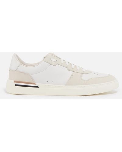 BOSS Clint Leather Suede Tennis Sneakers - Natural