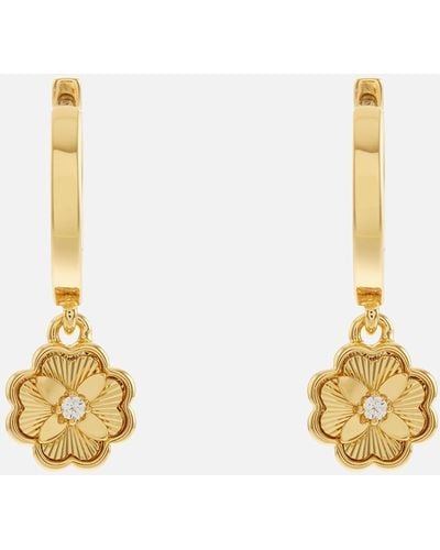 Kate Spade Gold-tone Flower Huggie Earrings - Metallic