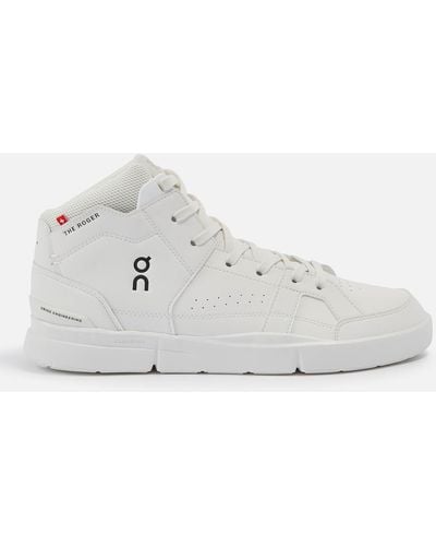 On Shoes The Roger Clubhouse Faux Leather High-top Sneakers - White