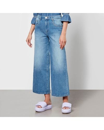 seventy + mochi Seventy + Mochi Gracie Cropped Denim Wide-leg Jeans - Blue