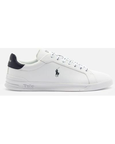 Polo Ralph Lauren Heritage Court Leather Low Top Trainers - White