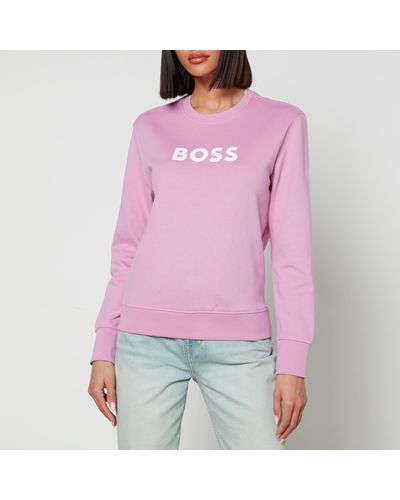 BOSS Ela Logo-printed Cotton-jersey Sweatshirt - Purple