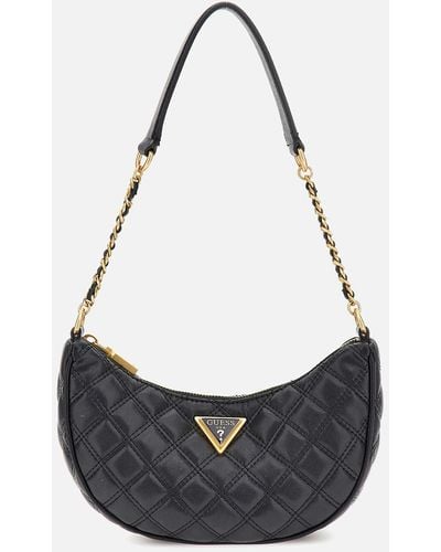 Guess Giully Quilted Faux Leather Shoulder Bag - Black