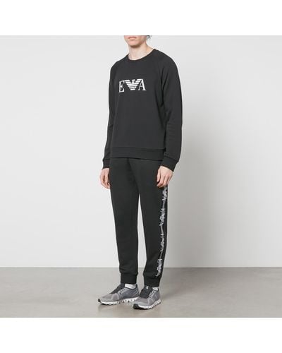 Emporio Armani Iconic Cotton-blend Jersey Lounge Joggers - Black