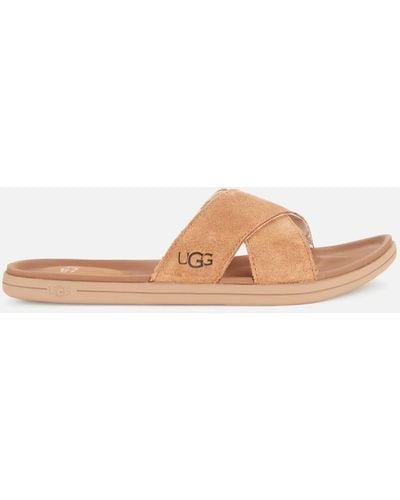 UGG Brookside Suede Slide Sandals - Brown