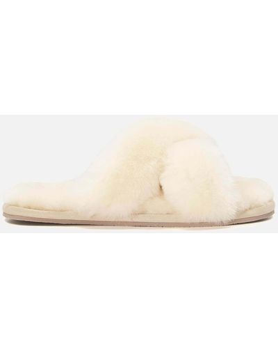 Dune Faux Shearling Slippers - Natural