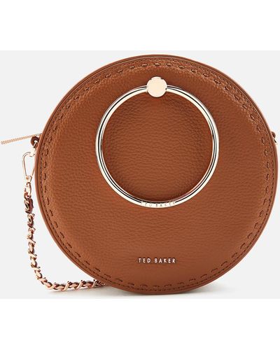 Ted Baker Maddie Circle Leather Crossbody Bag - Brown