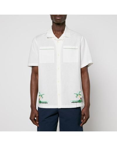 Wax London Newton Cotton And Linen-blend Shirt - White