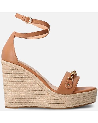 Guess Wendy Leather Wedged Espadrilles - Multicolor