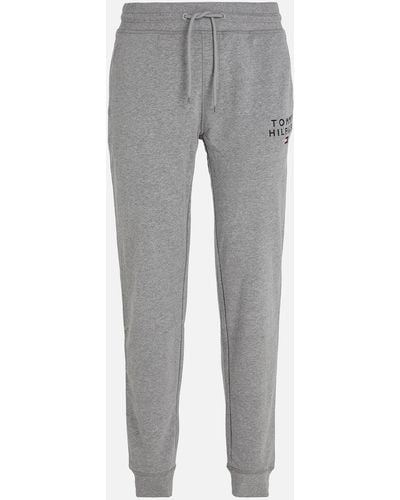 Tommy Hilfiger Track Cotton-blend Jersey Sweatpants - Grey