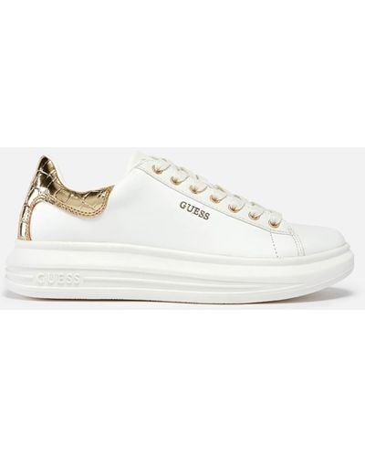 Guess Vibo Leather Chunky Trainers - White