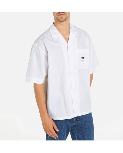 Tommy Hilfiger Dna Twist Cotton-poplin Shirt - White