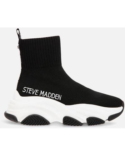 Steve Madden Prodigy Sock Knit Sneakers - Black