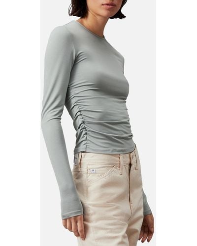 Calvin Klein Modal Detail Long-sleeve Top - Grey