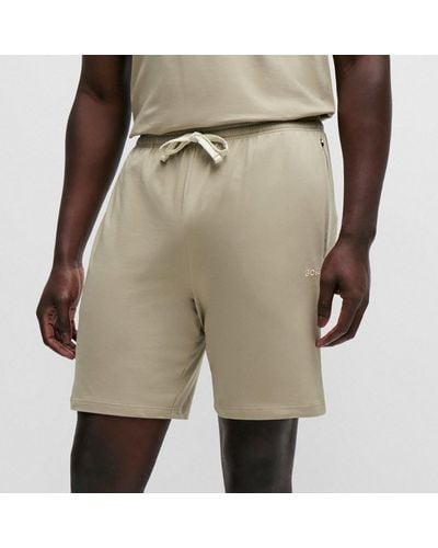 BOSS Mix&match Stretch Cotton Shorts - Natural