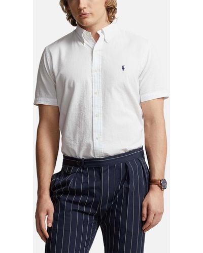 Polo Ralph Lauren Cotton-seersucker Short Sleeve Shirt - White