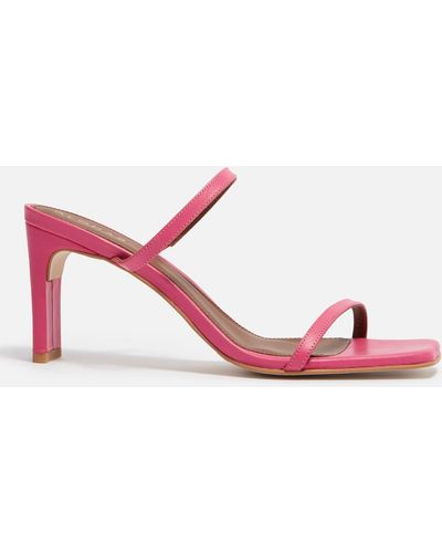 Alohas Cannes Leather Heeled Mules - Pink