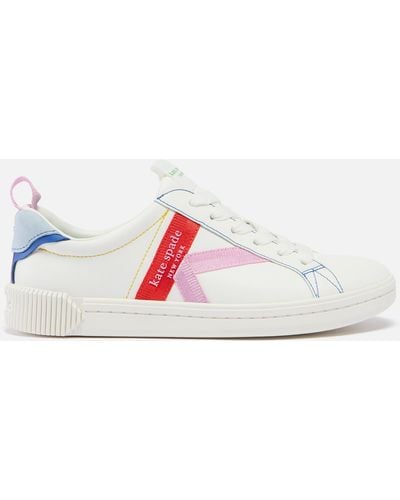 Kate Spade Signature Leather Sneakers - White