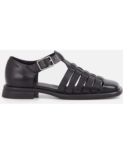 Vagabond Shoemakers Brittie Woven Leather Fisherman Sandals - Black