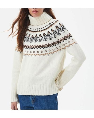Barbour Mersea Wool-blend Intarsia Sweater - White