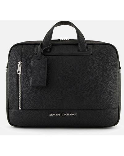 Armani Exchange Faux Leather Briefcase - Black