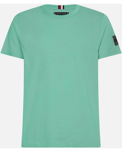 Tommy Hilfiger Logo-detailed Cotton T-shirt - Green