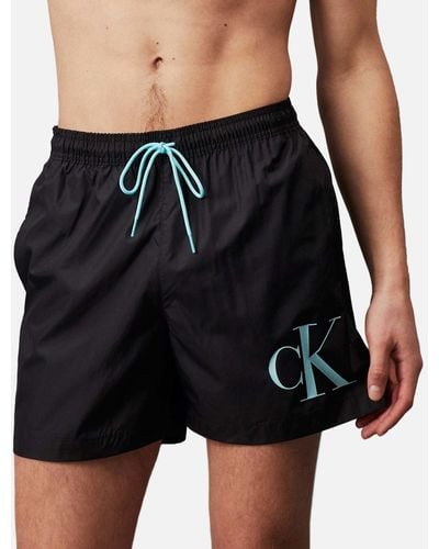 Calvin Klein Logo-print Shell Swimming Shorts - Black